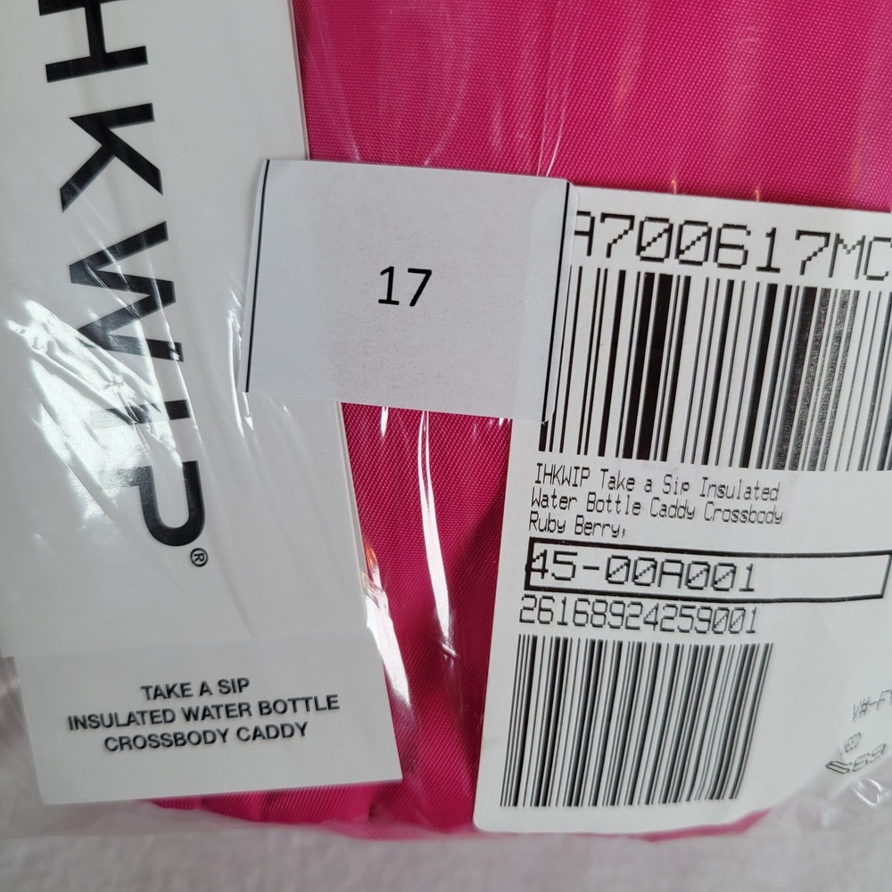 IHKWIP Womens Water Bottle Caddy Crossbody Insulated Ruby Berry Pink Size Small - Picture 6 of 10